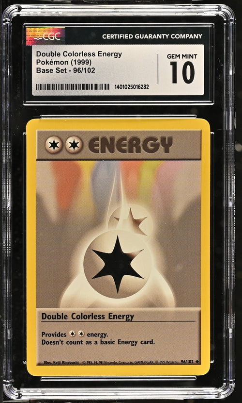 CGC 10 - 1999 Base Set 96/102 Double Colorless Energy Pokemon Card