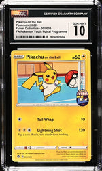 CGC 10 - 2020 Futsal Soccer PROMO Pikachu on the Ball 001/005 Pokemon Card