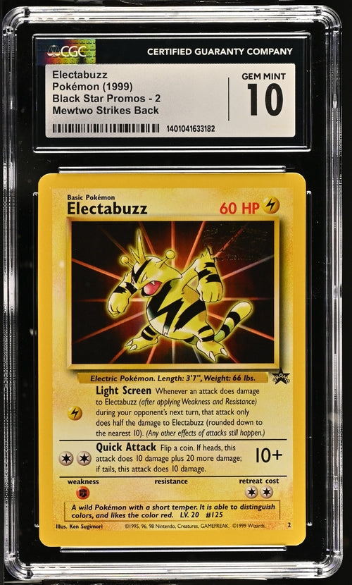 CGC 10 - 1999 WOTC Black Star PROMO Electabuzz # 2 WB Movie Pokemon Card