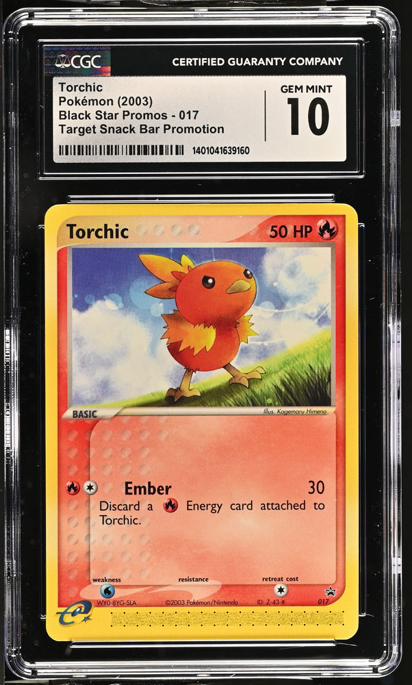 CGC 10 - 2003 Pokemon Nintendo Black Star PROMO Torchic 017 TARGET SNACK BAR EXCLUSIVE