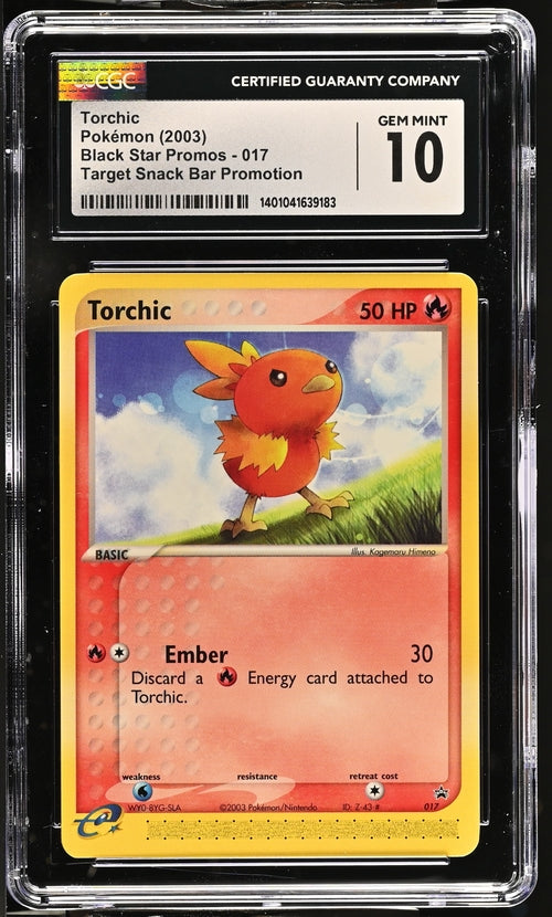 CGC 10 - 2003 TARGET Snack Bar Black Star PROMO Torchic 017 Pokemon Card