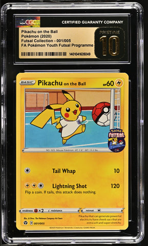 Pokemon Pikachu On The Ball 🔥Pop 41🔥 Futsal 001/005 CGC Pristine 10