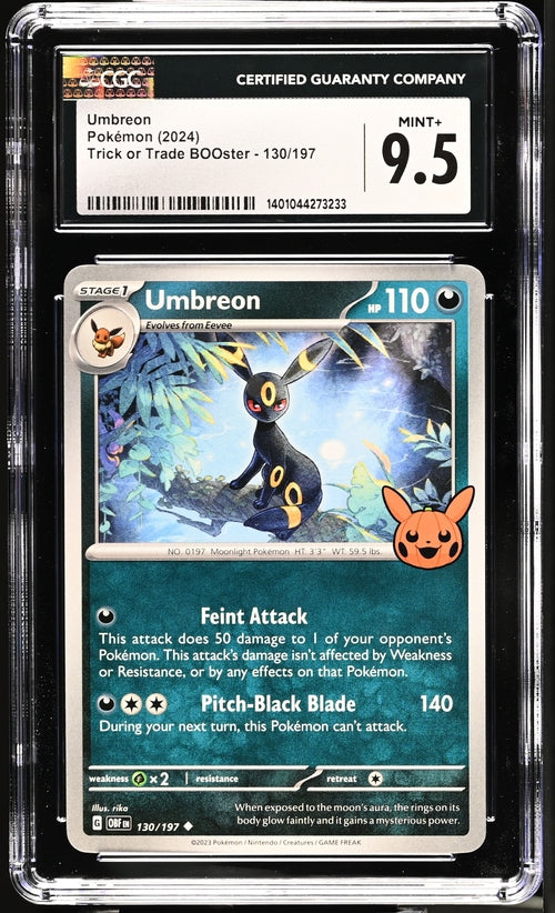 CGC 9.5 - 2024 Trick or Trade Stamped Umbreon 130/197 Pokemon Card