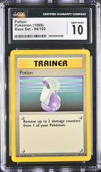 CGC 10 - 1999 Pokemon Base Set Potion 94/102 Pokemon Card
