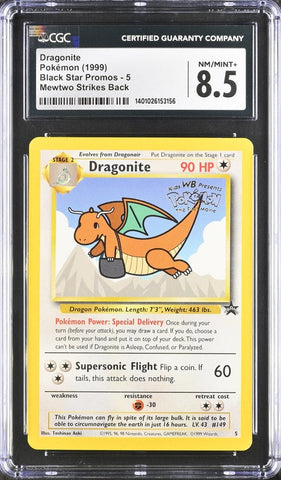 CGC 8.5 - 1999 Dragonite # 5 WB Movie WOTC Black Star PROMO Pokemon Card