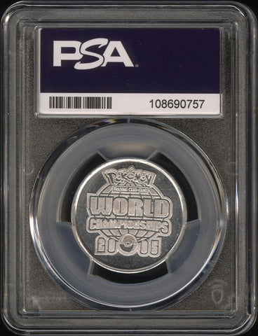 Charizard Pokemon 2005 World Championships Metal Coin 🔥POP 12🔥 PSA 9
