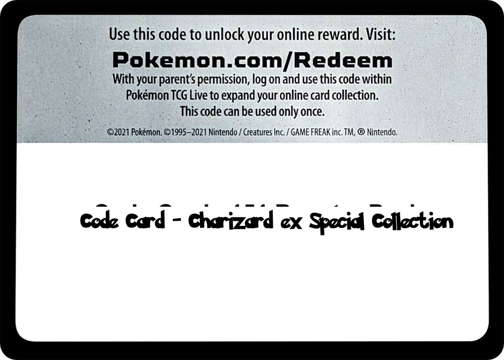 Charizard ex Special Collection - TCG Code Card