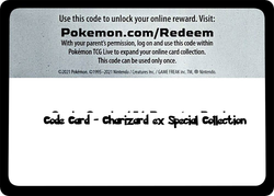 Charizard ex Special Collection - TCG Code Card