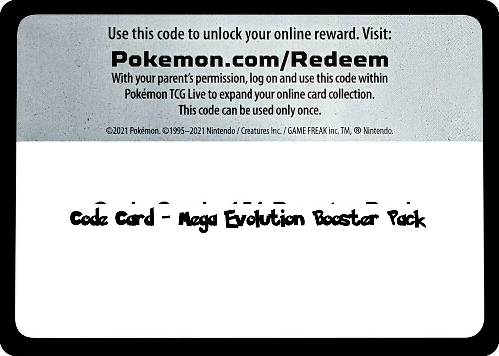 Mega Evolution Booster Pack - TCG Code Card