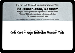 Mega Evolution Booster Pack - TCG Code Card