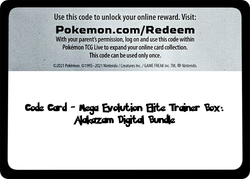 Mega Evolution Elte Trainer Box: Alakazam Digital Bundle - TCG Code Card