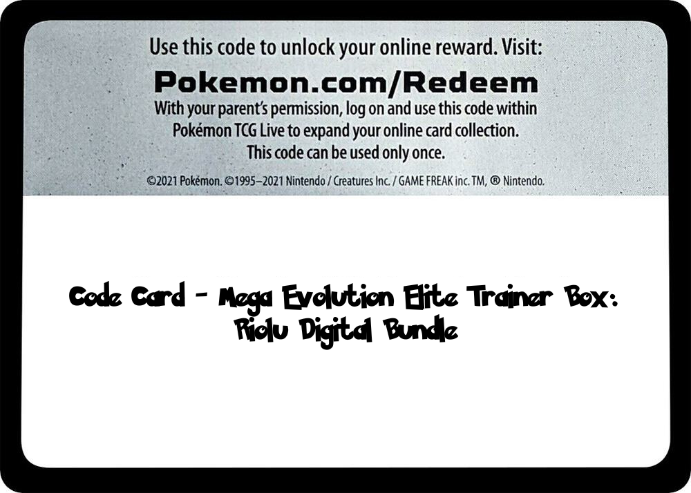Mega Evolution Elte Trainer Box: Riolu Digital Bundle - TCG Code Card