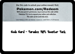 Paradox Rift Booster Pack - TCG Code Card