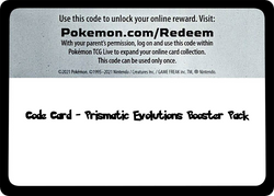 Prismatic Evolutions Booster Pack - TCG Code Card