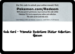 Prismatic Evolutions Sticker Collection: Glaceon - TCG Code Card