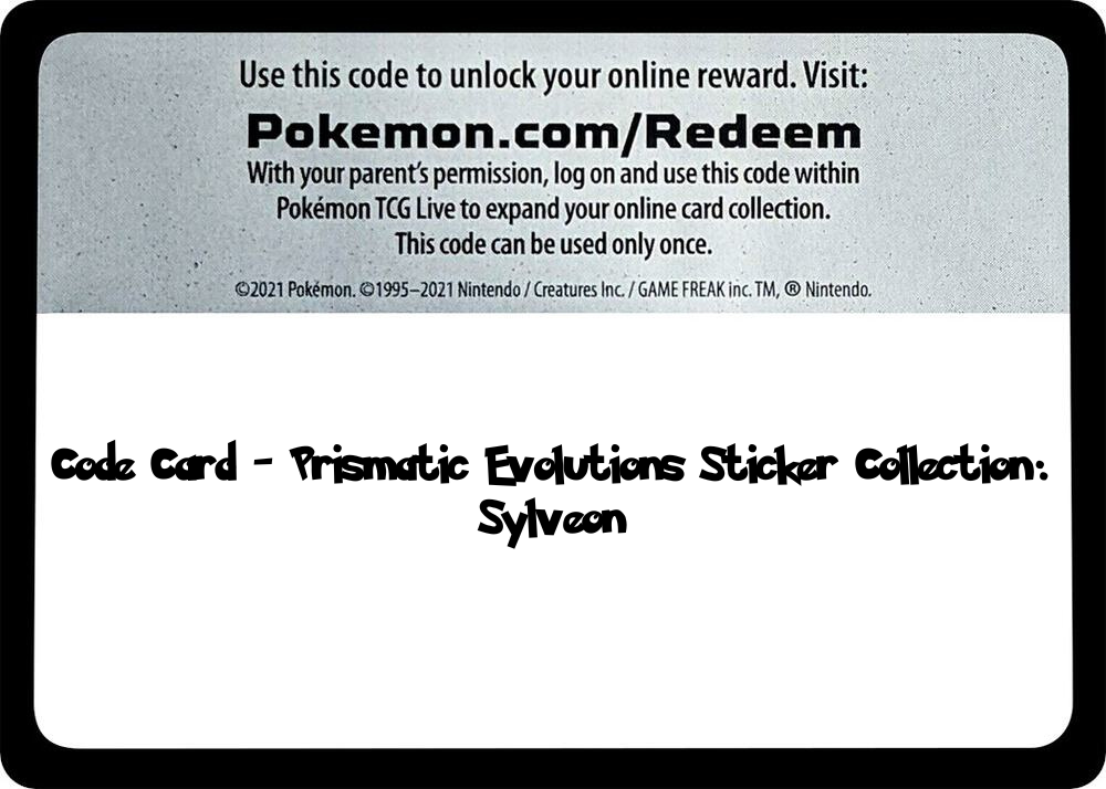 Prismatic Evolutions Sticker Collection: Sylveon - TCG Code Card