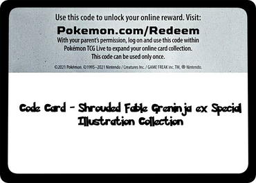 Shrouded Fable Greninja ex Special Illustration Collection - TCG Code Card