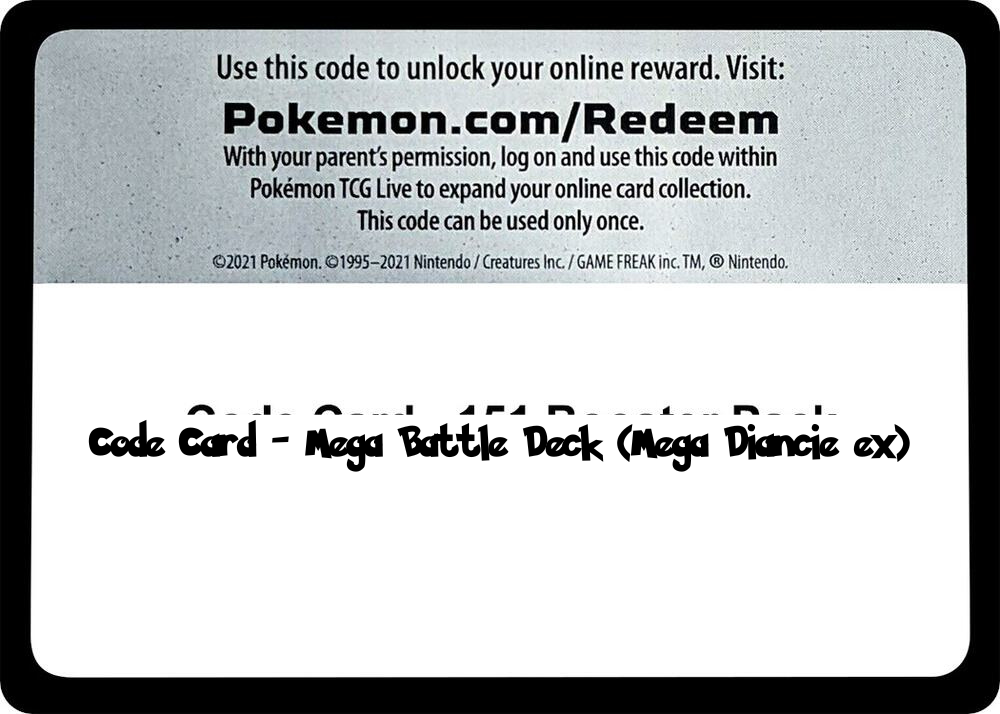 Mega Battle Deck (Mega Diancie ex) - TCG Code Card