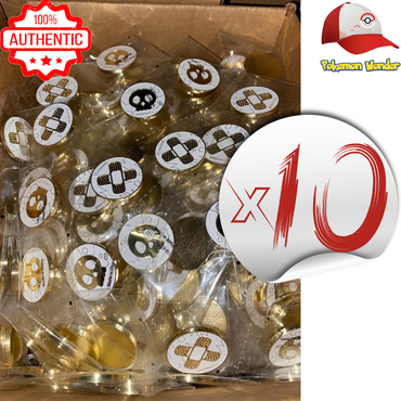 Lot of 10x BURN/POISON Markers Official Pokemon TCG Coins (GOLD METAL)