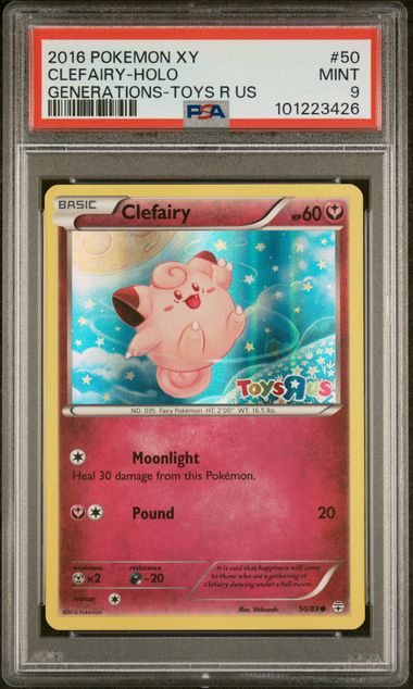 PSA 9 - 2017 XY Generations Clefairy 50/83 Holo Toys R Us EXCLUSIVE STAMPED