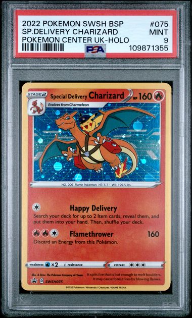 PSA 9 - 2022 SW&SH Black Star Promo Special Delivery Charizard SWSH075
