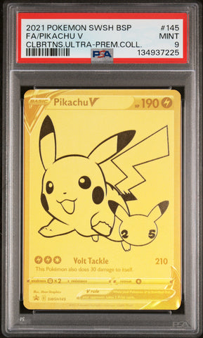 Pokemon Pikachu V Celebrations UPC Gold Promo 145/102 PSA 9