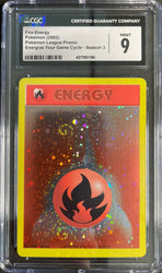 CGC 9 - 2002 League Promo Fire Energy - Energize Your Game Cycle - Season 3