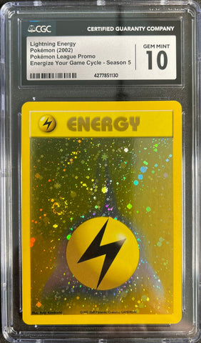 CGC 10 - 2002 League Promo Lightning Energy - Energize Your Game Cycle - Season 5