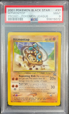 PSA 9 - 2001 WOTC Black Star PROMO Hitmontop # 37 Pokemon Card