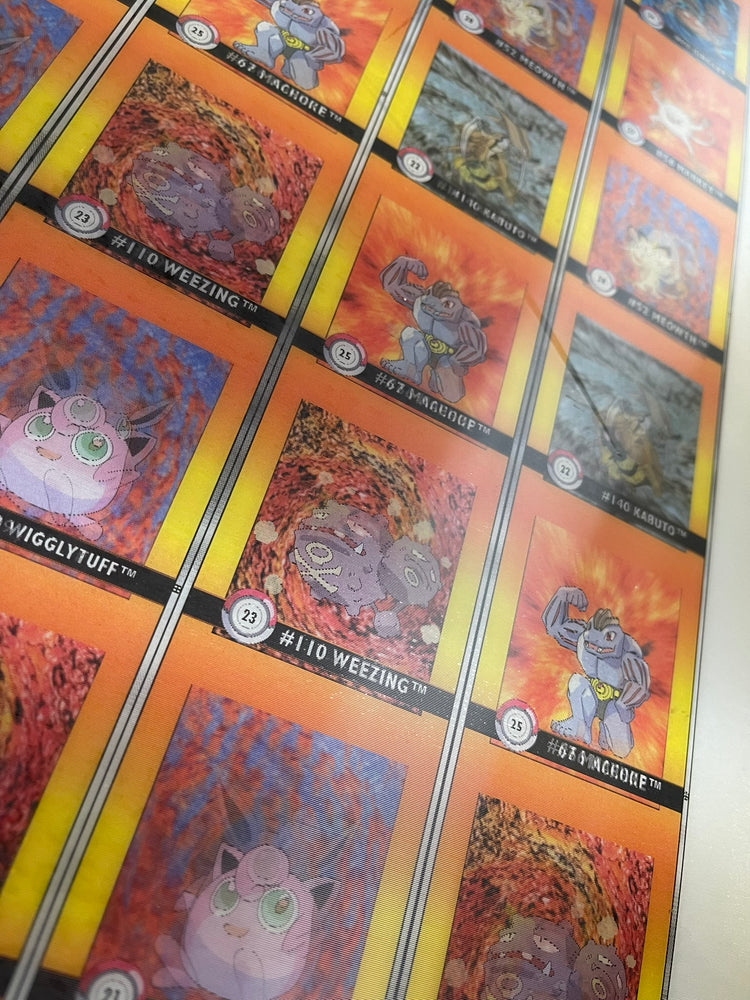 Pokemon Action Flipz Series One Premier Edition Uncut Sheet 21-30 - Vintage 1999