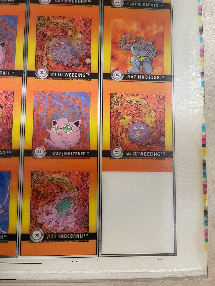 Pokemon Action Flipz Series One Premier Edition Uncut Sheet 21-30 - Vintage 1999