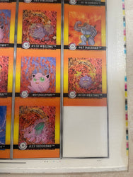 Pokemon Action Flipz Series One Premier Edition Uncut Sheet 21-30 - Vintage 1999