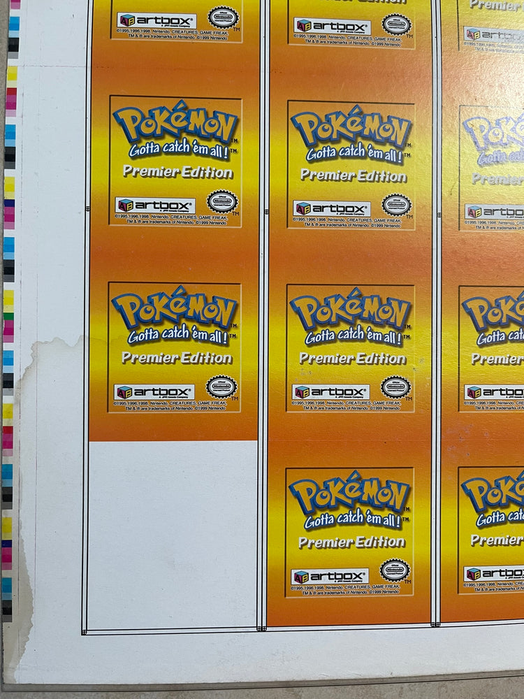 Pokemon Action Flipz Series One Premier Edition Uncut Sheet 21-30 - Vintage 1999