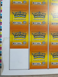 Pokemon Action Flipz Series One Premier Edition Uncut Sheet 21-30 - Vintage 1999
