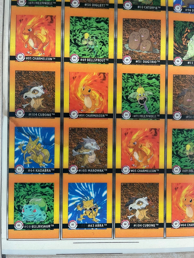 Pokemon Action Flipz Series One Premier Edition Uncut Sheet 1-10 - Vintage 1999