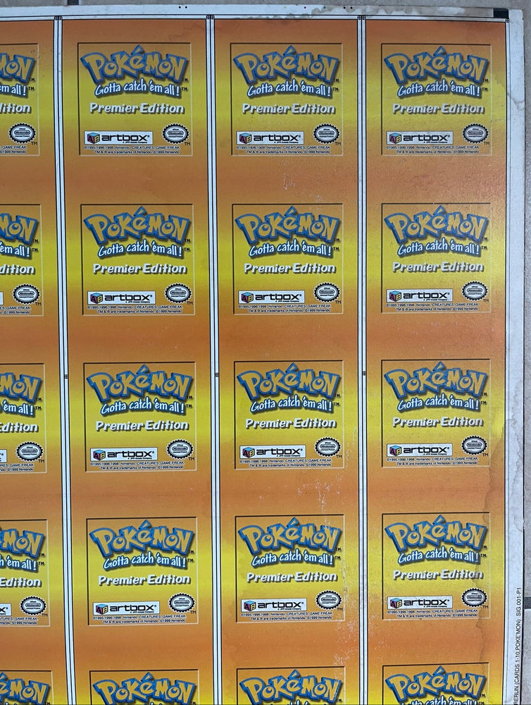 Pokemon Action Flipz Series One Premier Edition Uncut Sheet 1-10 - Vintage 1999