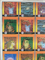 Pokemon Action Flipz Series One Premier Edition Uncut Sheet 31-40 - Vintage 1999