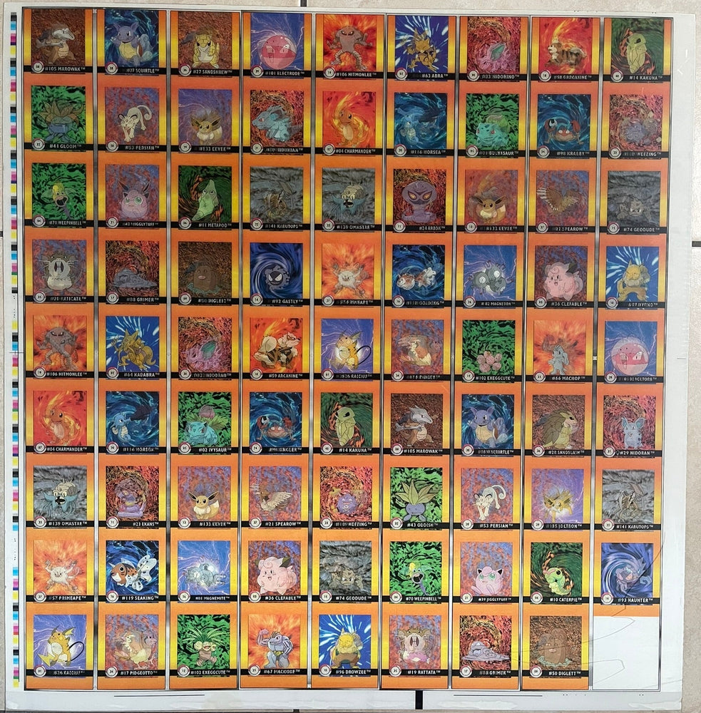 Pokemon Action Flipz Series One Premier Edition Uncut Sheet - Entire Set 1-40 - Vintage 1999 - 1 of 2