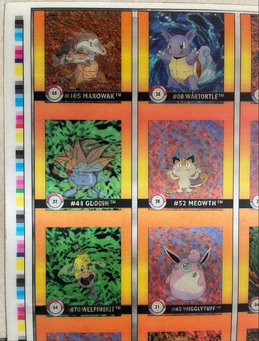 Pokemon Action Flipz Series One Premier Edition Uncut Sheet - Entire Set 1-40 - Vintage 1999 - 1 of 2