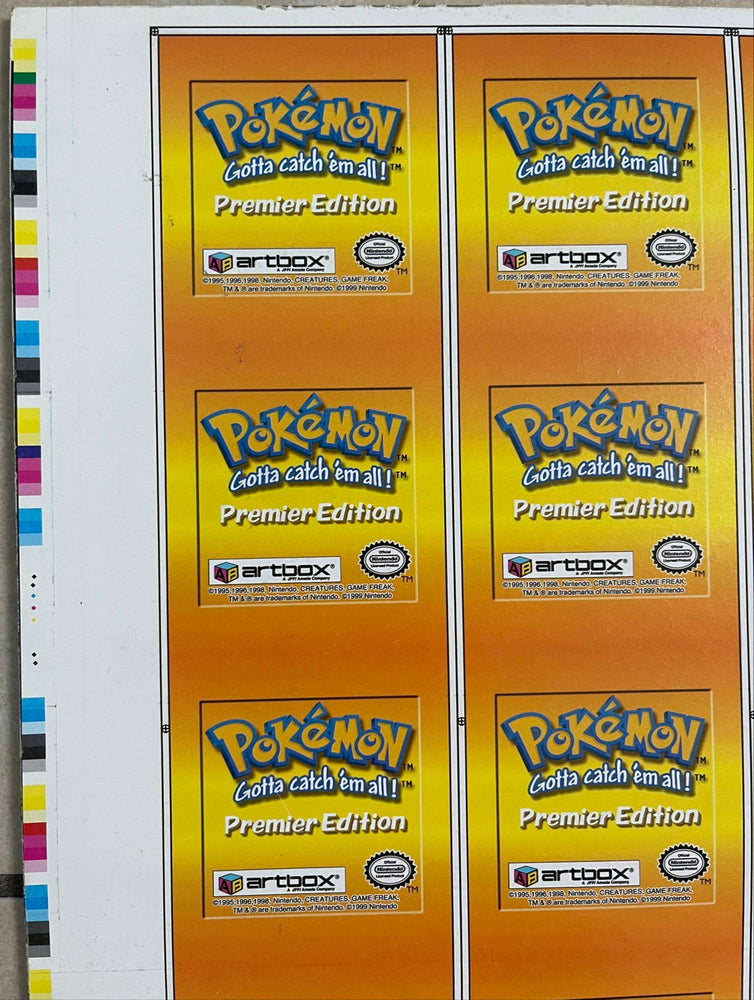 Pokemon Action Flipz Series One Premier Edition Uncut Sheet 31-40 - Vintage 1999