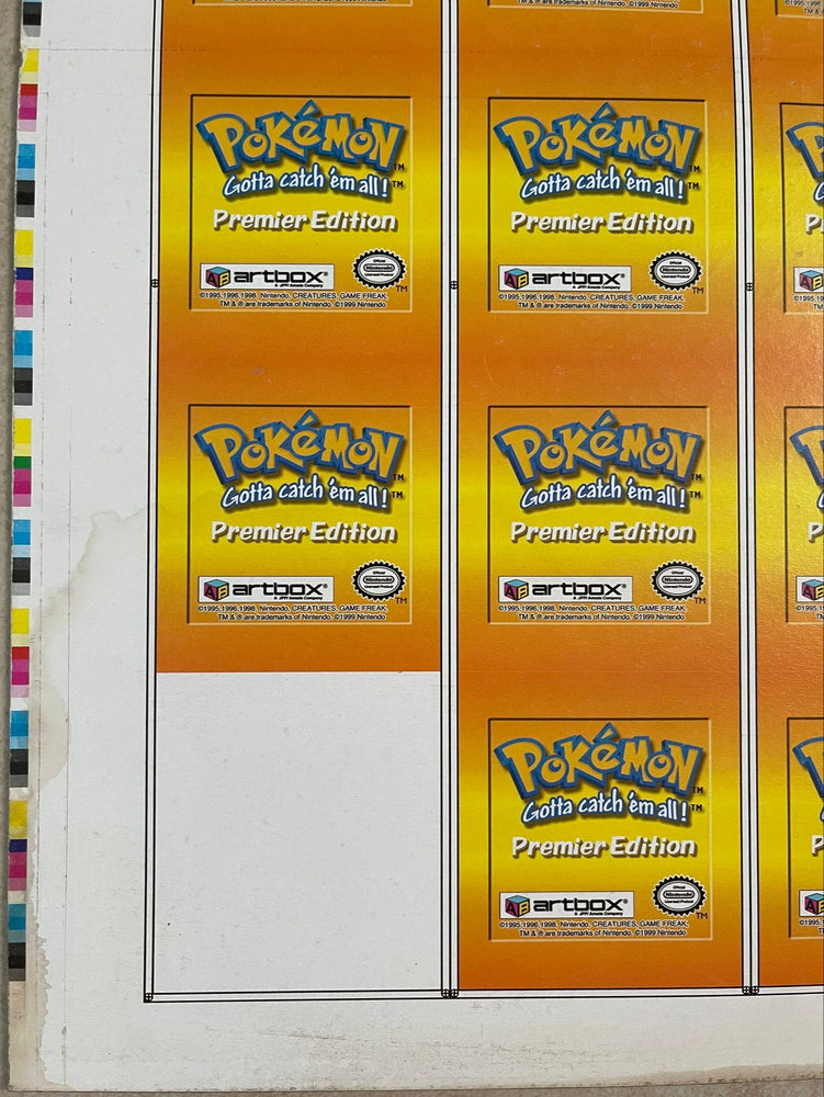 Pokemon Action Flipz Series One Premier Edition Uncut Sheet 31-40 - Vintage 1999