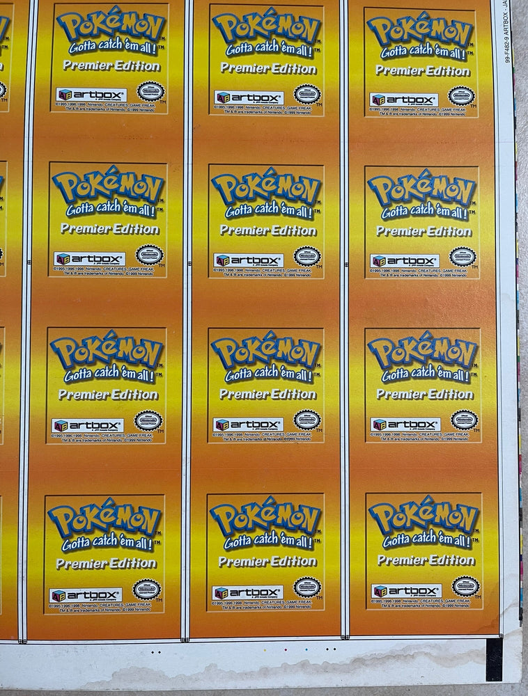 Pokemon Action Flipz Series One Premier Edition Uncut Sheet 31-40 - Vintage 1999