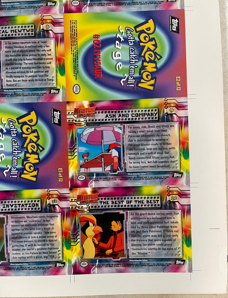 Topps 1999 Pokémon The First Movie Uncut Sheet - 1 of 2