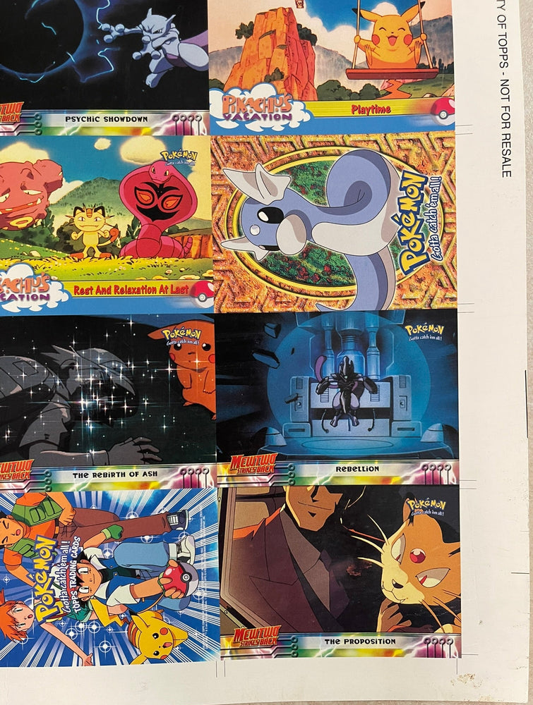Topps 1999 Pokémon The First Movie Uncut Sheet - 2 of 2