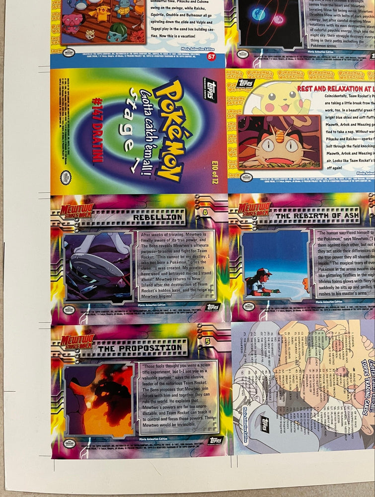 Topps 1999 Pokémon The First Movie Uncut Sheet - 2 of 2