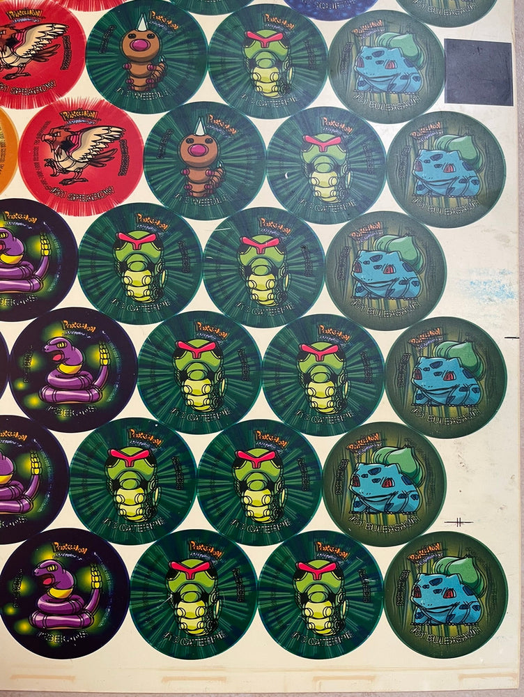 1999 Pokémon Vintage Tazos Uncut Sheet - Double Print Error