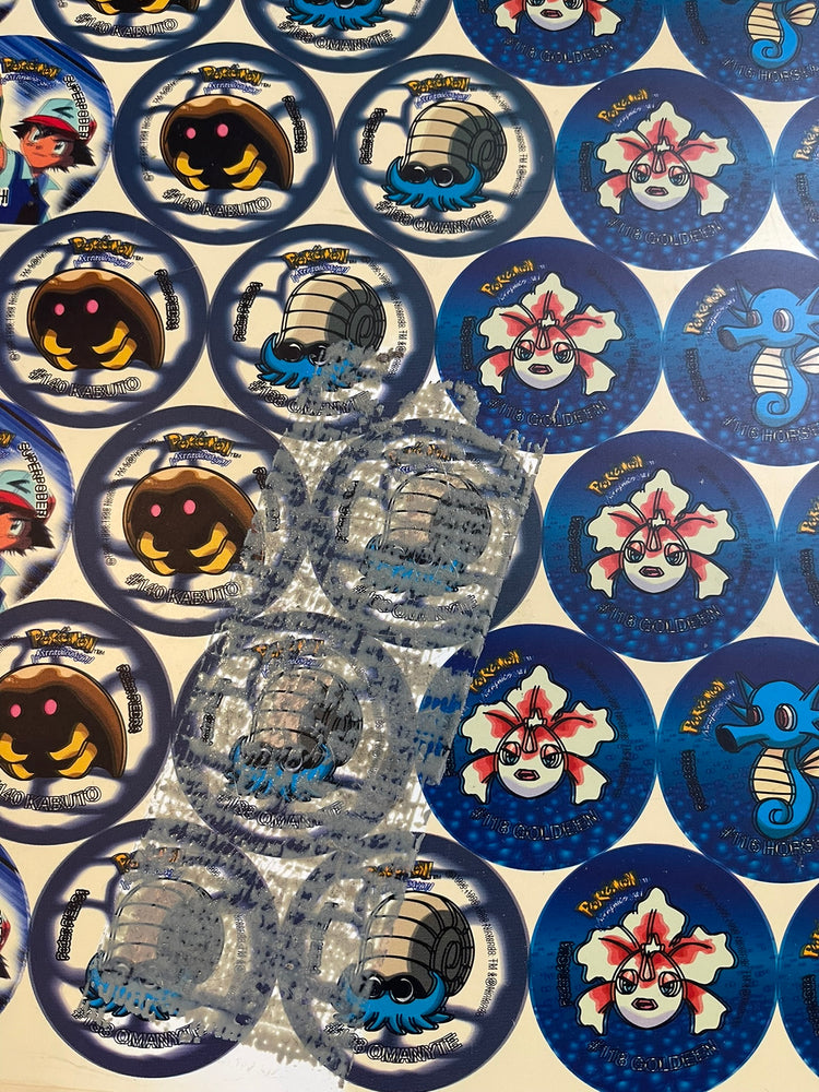 1999 Pokémon Vintage Tazos Uncut Sheet - Double Print Error