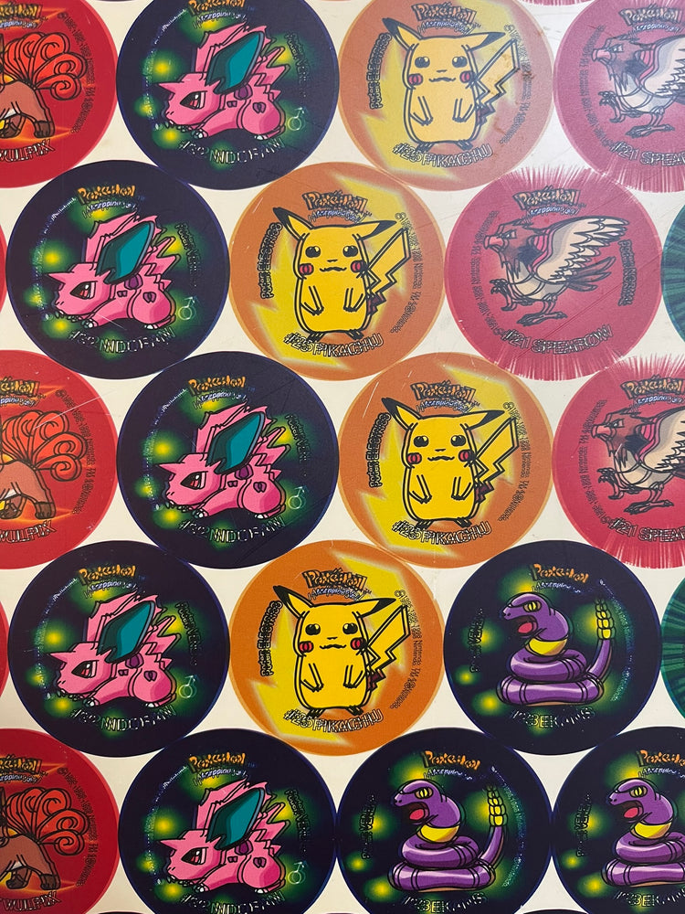 1999 Pokémon Vintage Tazos Uncut Sheet - Double Print Error