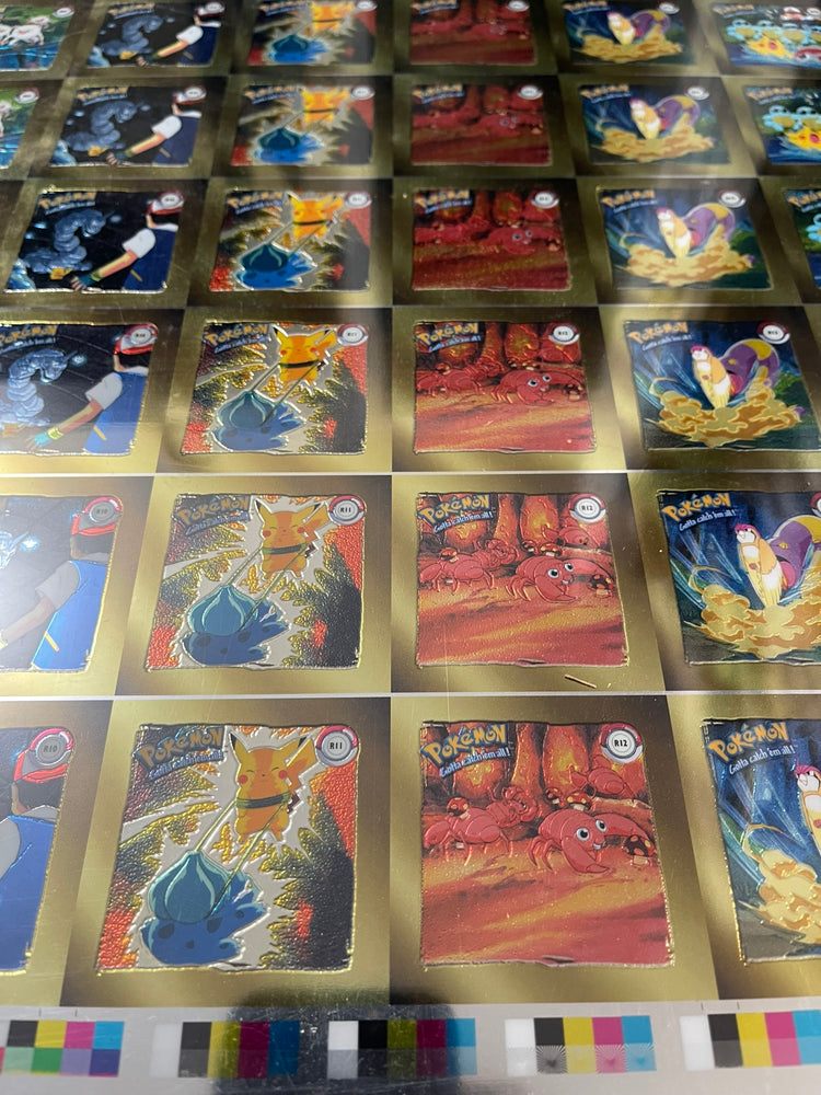 1999 Pokémon Artbox GOLD Uncut Sheet