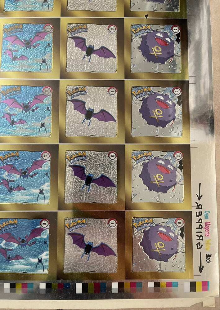 1999 Pokémon Artbox GOLD Uncut Sheet